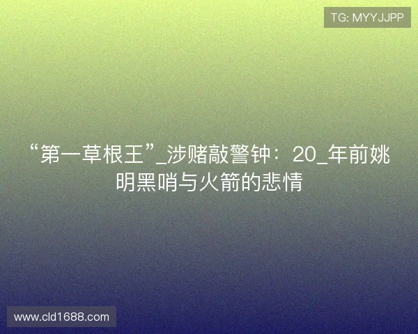 “第一草根王”_涉赌敲警钟:20_年前姚明黑哨与火箭的悲情 “第一草根王”_涉赌敲警钟:20_年前姚明黑哨与火箭的悲情